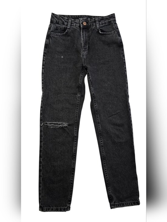 Bershka Other - Bershka Black Slim Straight Jeans with Knee Rip